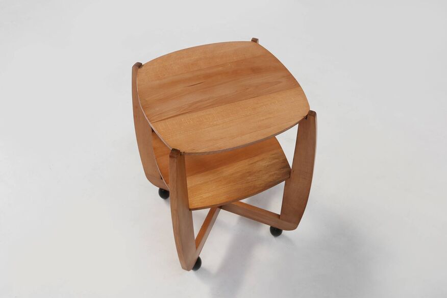 Art Deco vintage beech side table