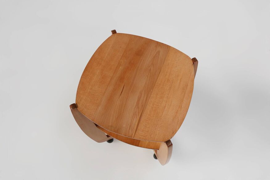 Art Deco vintage beech side table