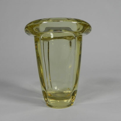 Art Deco thick glass vase with folded edge